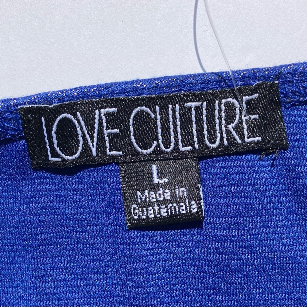 Love Culture Tank Top Large Blue Silver Shimmer Black Built In Bra Front Zip New - Picture 8 of 8